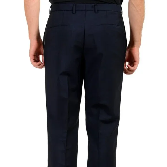 Hugo Boss Men's "Pirko4" Mohair Wool Blue Tuxedo Style Dress Pants